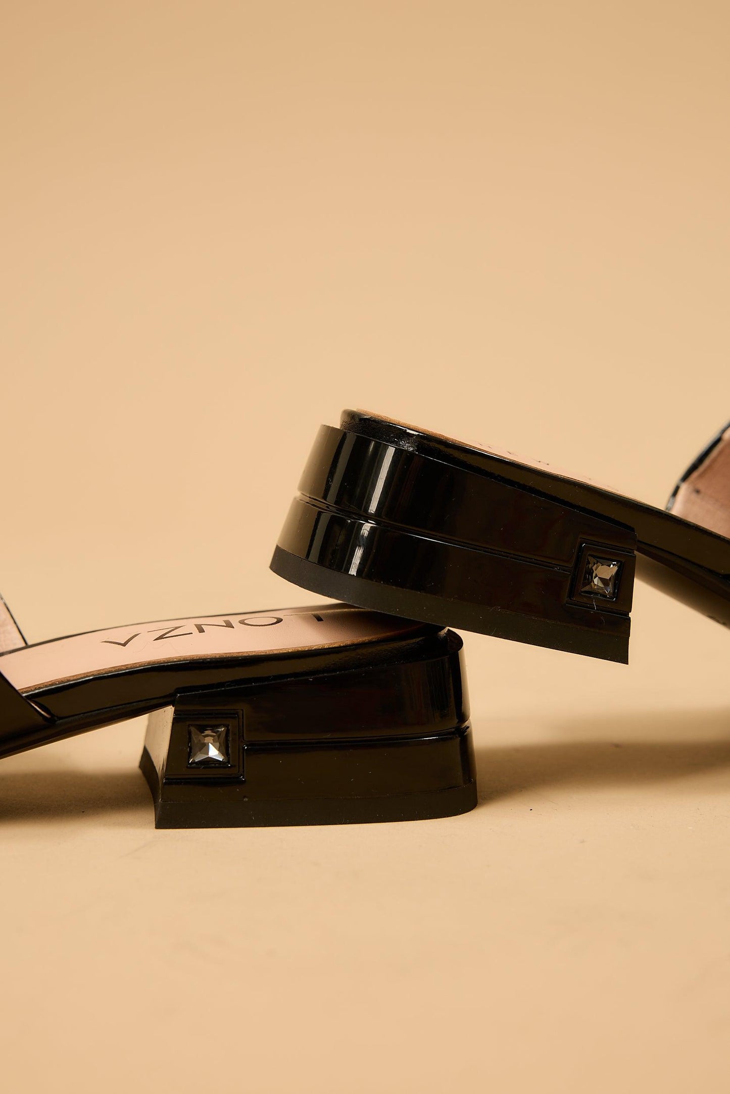 Blair | Black Glance Sandal Flats