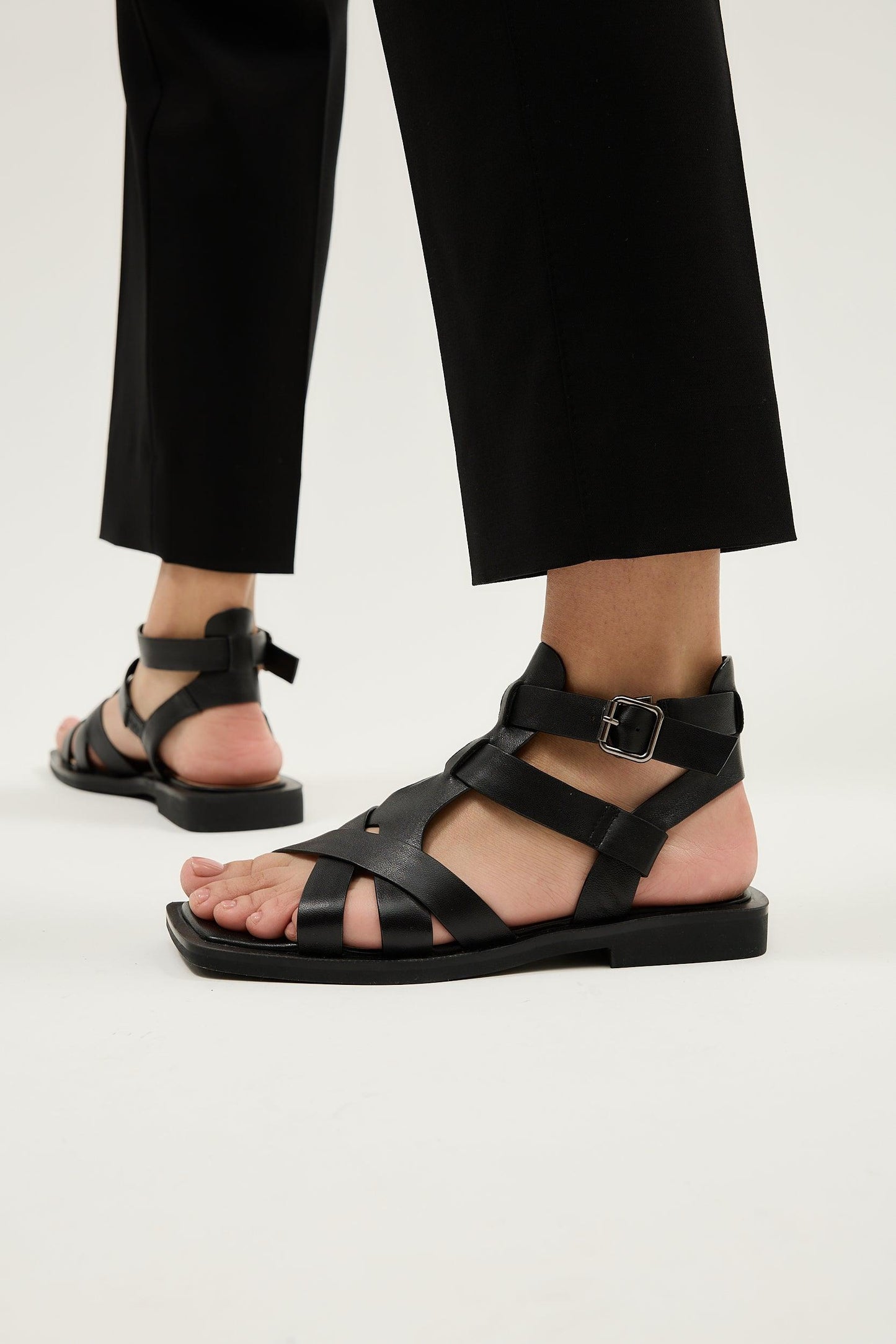 Blair | Black Sandal Flats