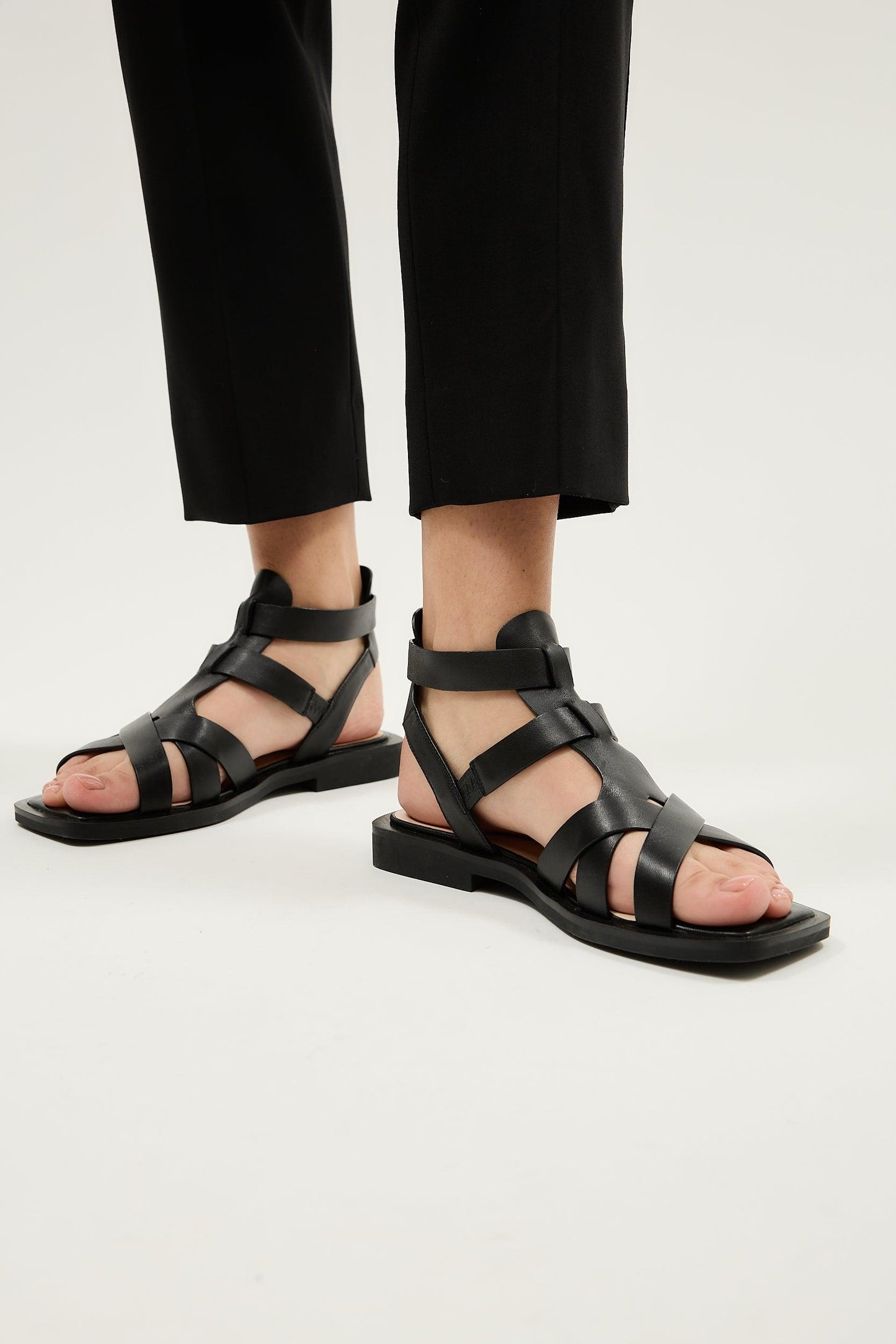 Blair | Black Sandal Flats