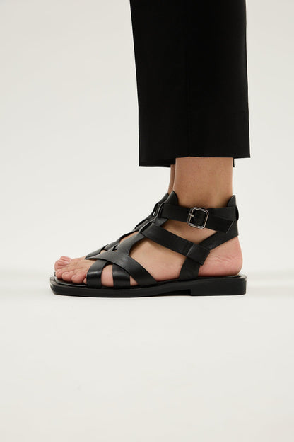 Blair | Black Sandal Flats