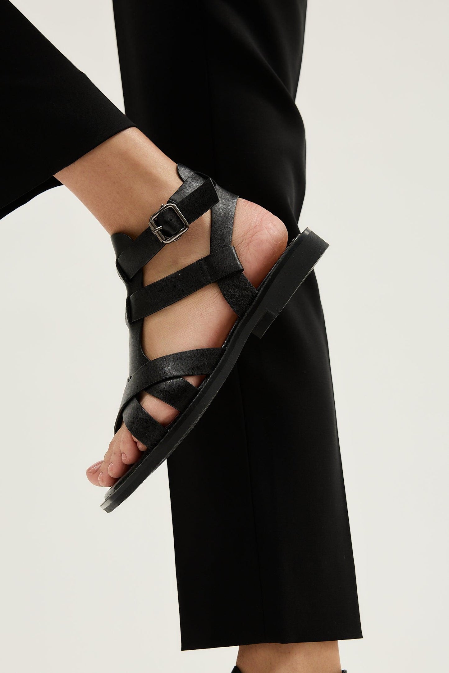 Blair | Black Sandal Flats