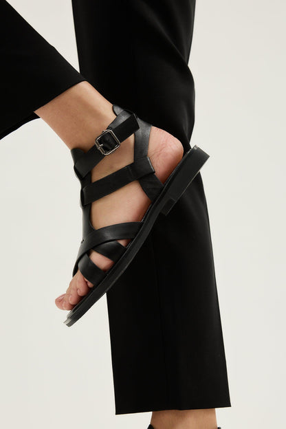 Blair | Black Sandal Flats