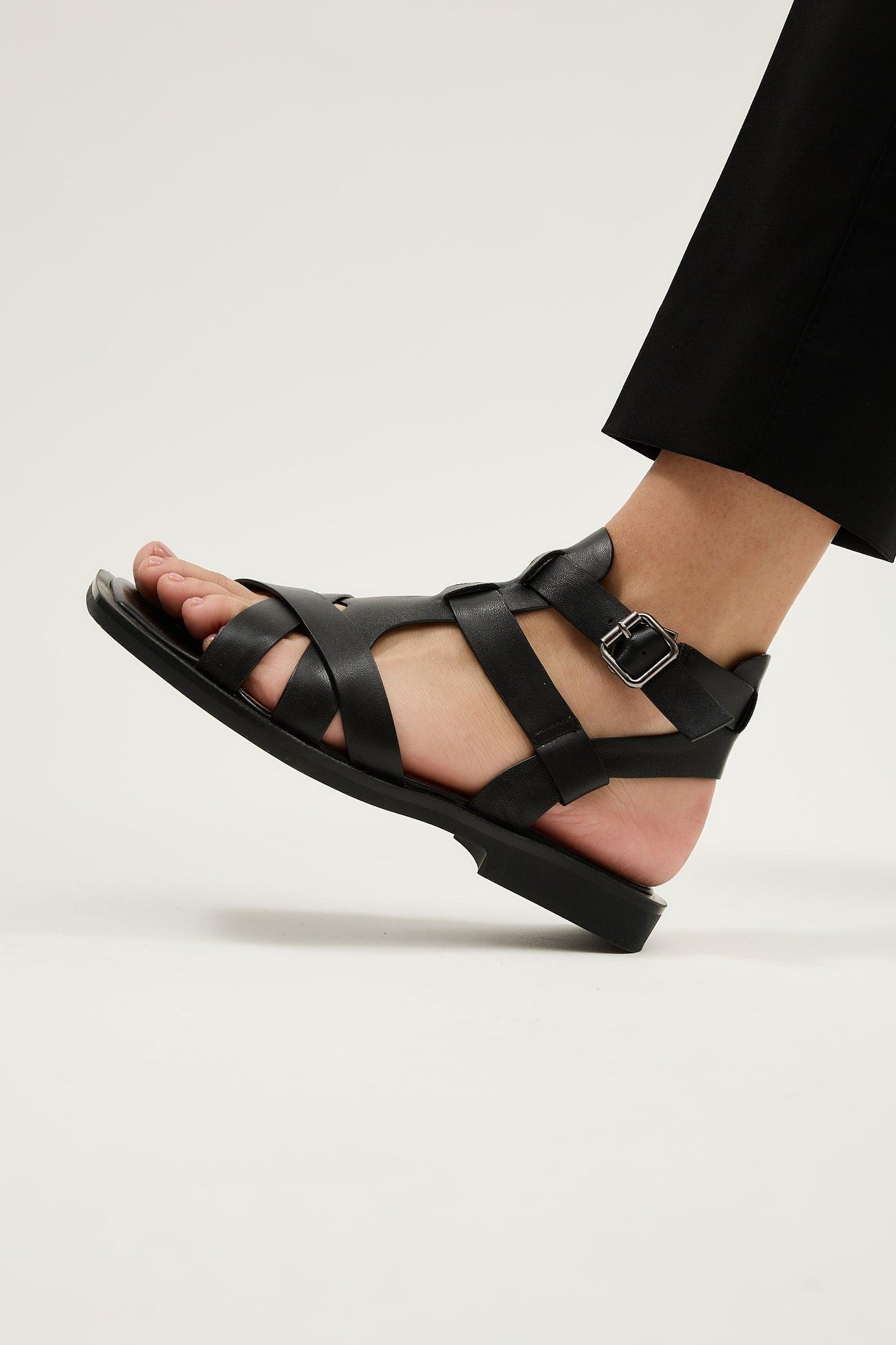 Blair | Black Sandal Flats