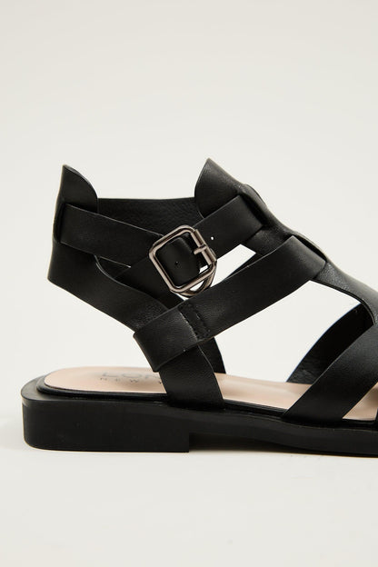 Blair | Black Sandal Flats