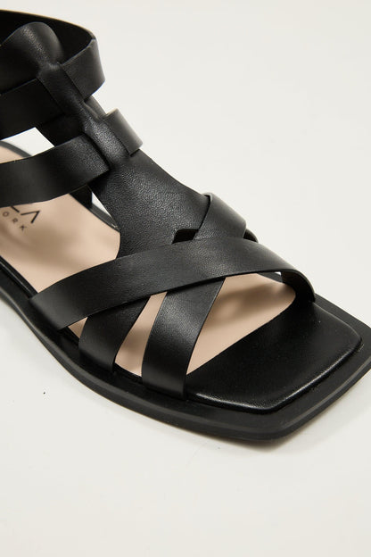 Blair | Black Sandal Flats