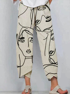 Women's Summer Pants | Graphic Print | Cropped Leg | Airy Look