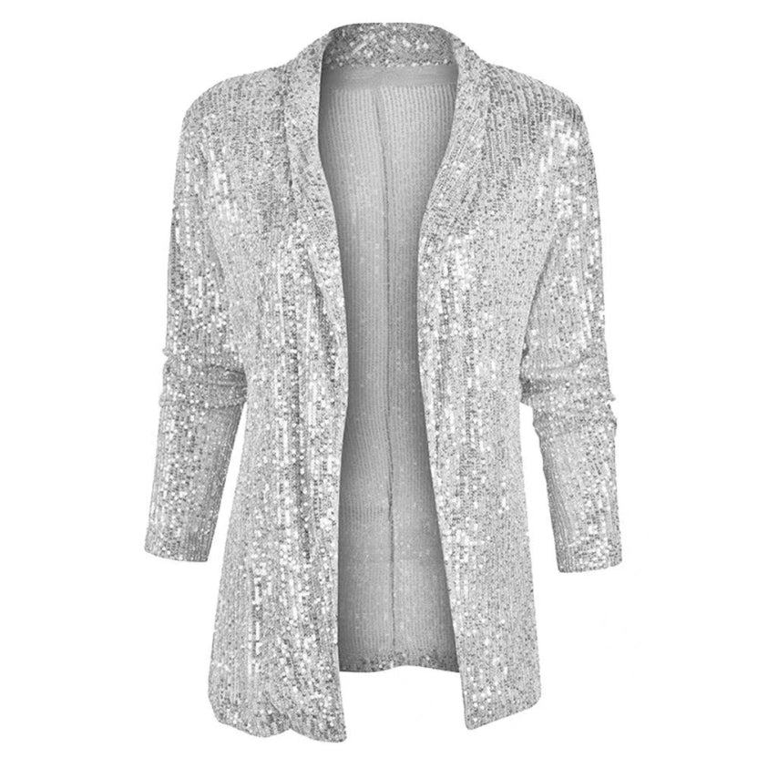 Women's Shiny Party Blazer Coat | Sequins