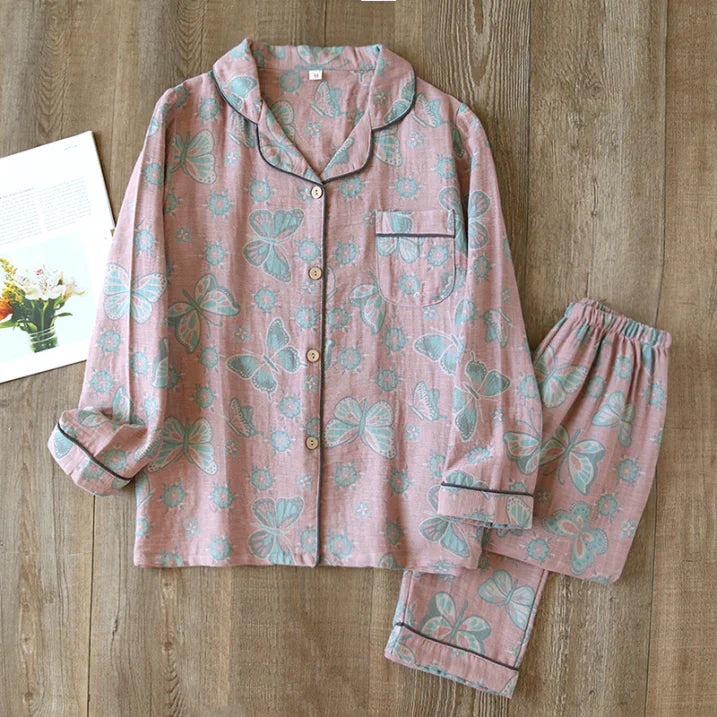 Two-piece floral print pajama set for women | Modern