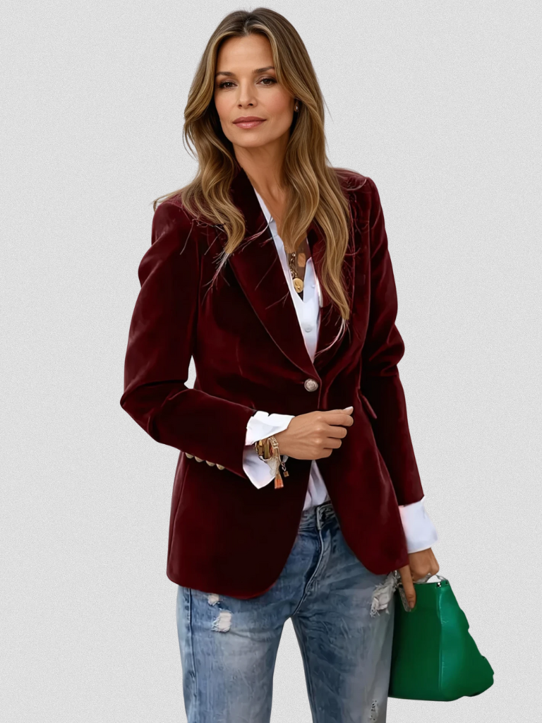 LUNA SLIM FIT VELVET BLAZER