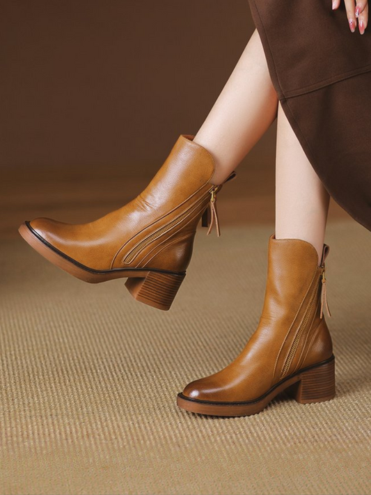 BARBARA BLOCK HEEL ANKLE BOOTS