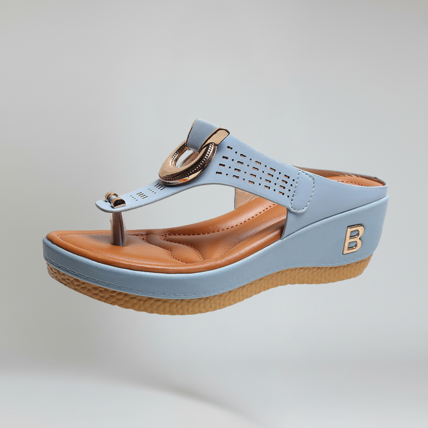 Blair | Platform Sandals - Toe Post & Metallic Ring - Everyday Comfort