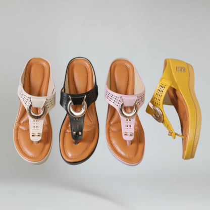 Blair | Platform Sandals - Toe Post & Metallic Ring - Everyday Comfort