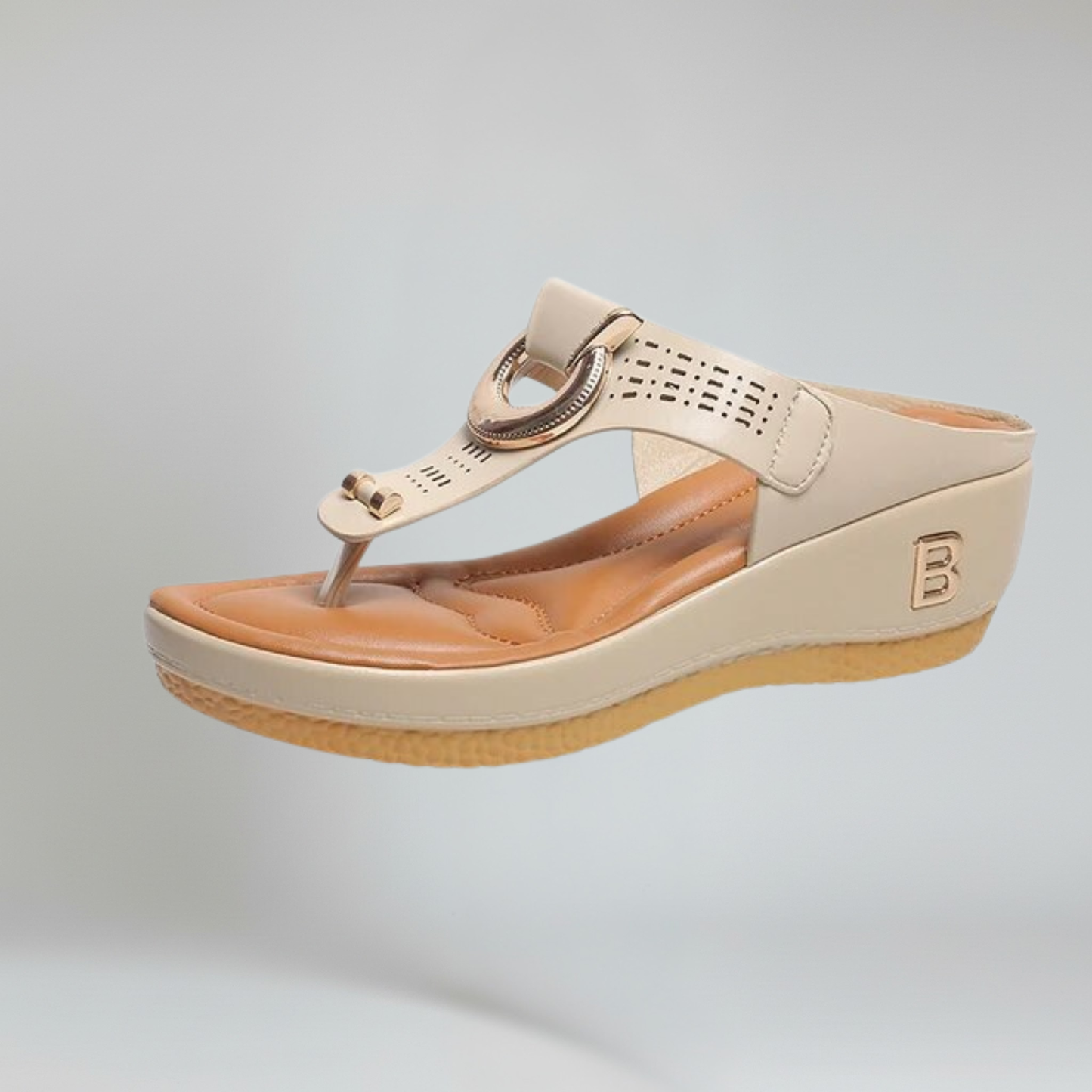 Blair | Platform Sandals - Toe Post & Metallic Ring - Everyday Comfort