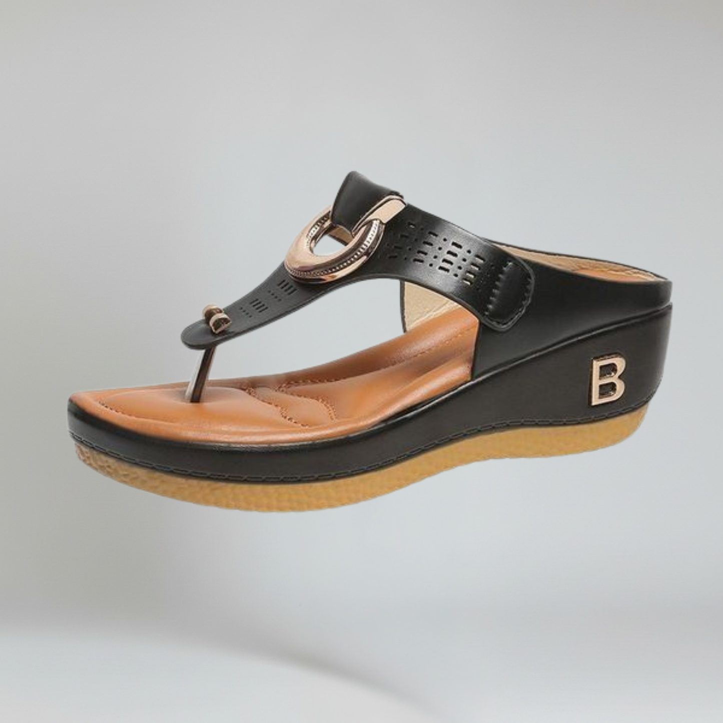 Blair | Platform Sandals - Toe Post & Metallic Ring - Everyday Comfort
