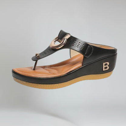 Blair | Platform Sandals - Toe Post & Metallic Ring - Everyday Comfort