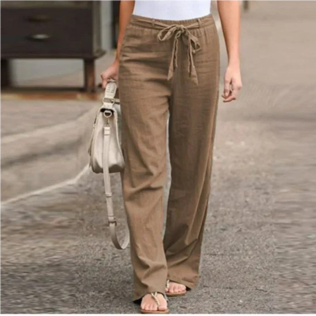 Women's Long Pants | With Belt | Wide Leg | Trendy Look