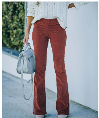Cord Pants Women | High Waist | Flared Fit | Corduroy