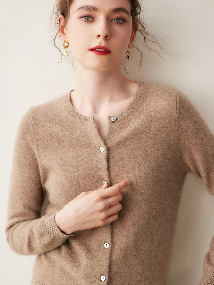 Cashmere Crew Cardigan