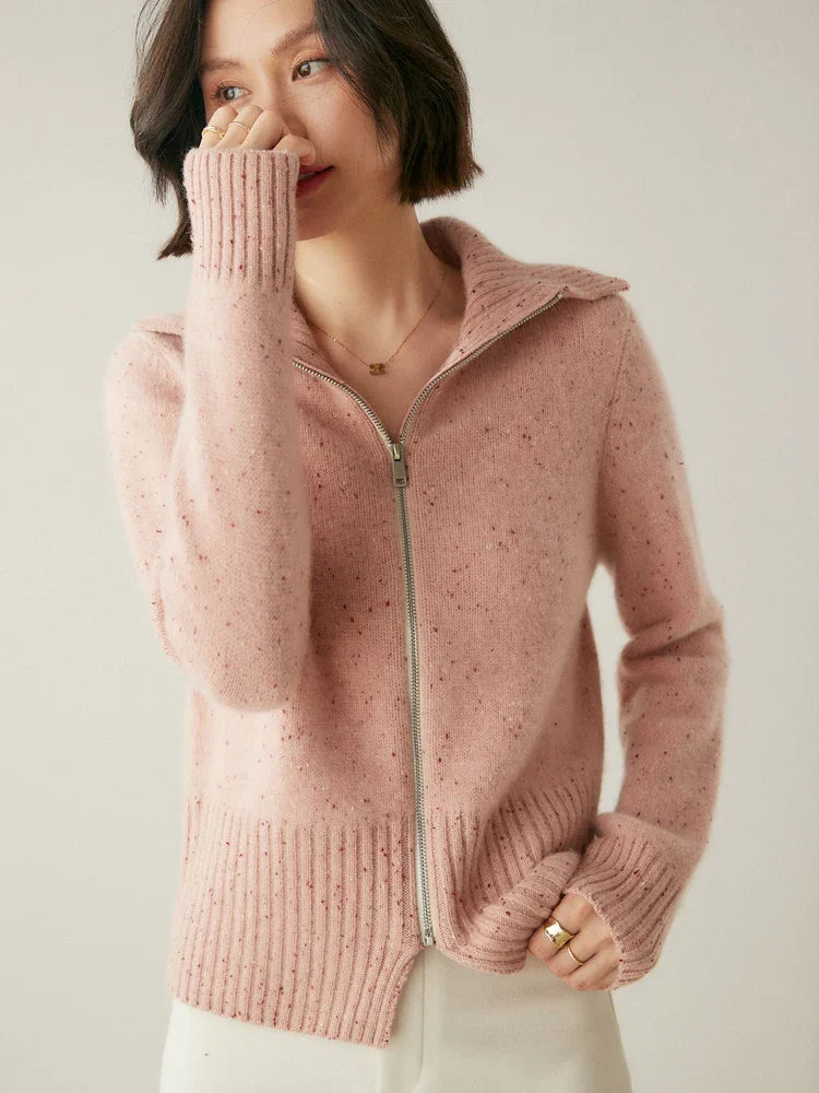 Cashmere Zip Cardigan