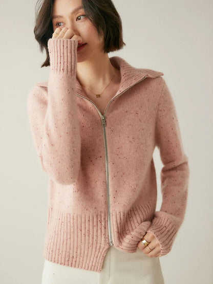Cashmere Zip Cardigan