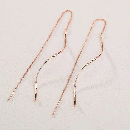 Long Earrings with Wavy Design