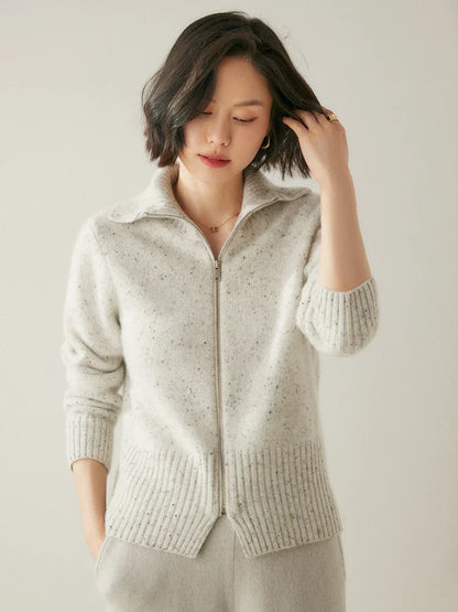 Cashmere Zip Cardigan