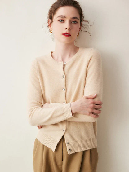 Cashmere Crew Cardigan