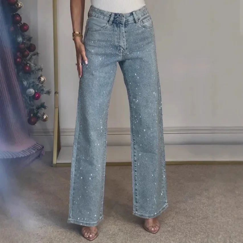 Women's Sparkling Style Mom Jeans | Casual