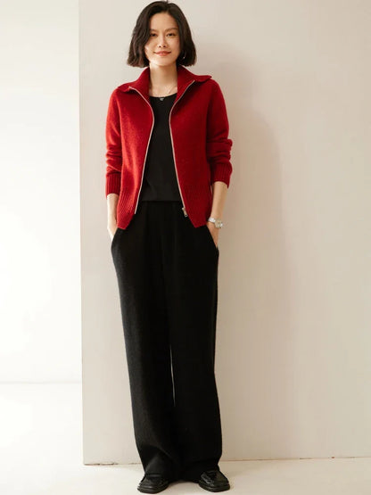 Cashmere Zip Cardigan