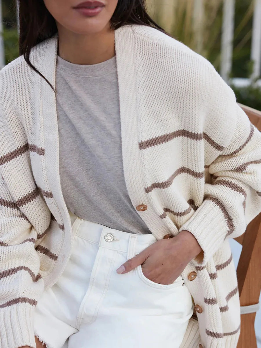 Organic Striped Cardigan