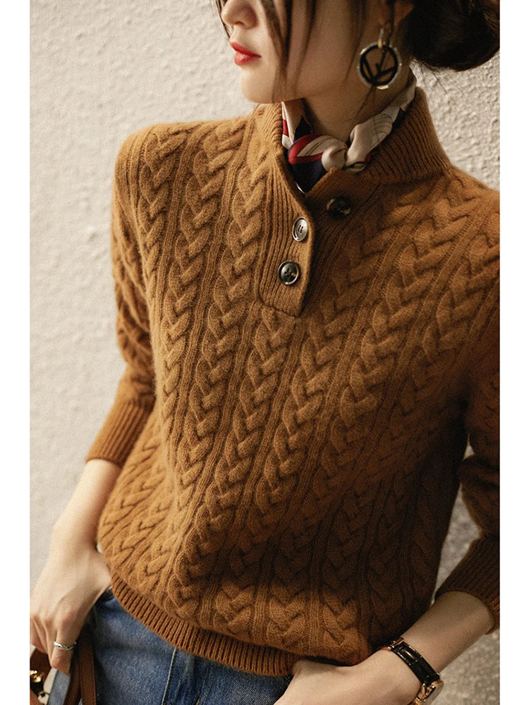 Anna-Berg | Button-Up Cashmere Sweater