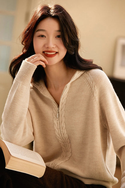 Cashmere Hooded Cardigan