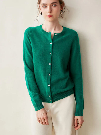 Cashmere Crew Cardigan