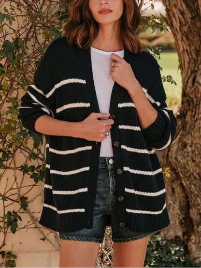 Organic Striped Cardigan