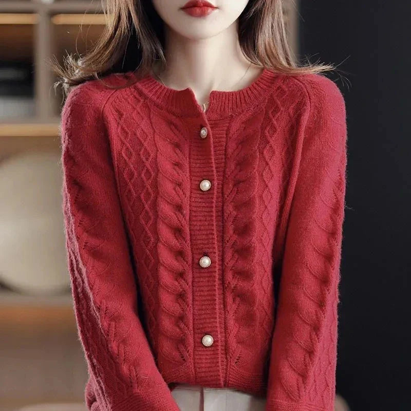 Cardigan with Pearl Buttons