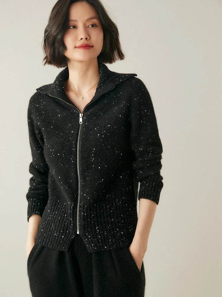 Cashmere Zip Cardigan