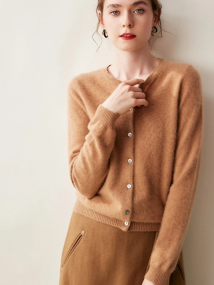 Cashmere Crew Cardigan
