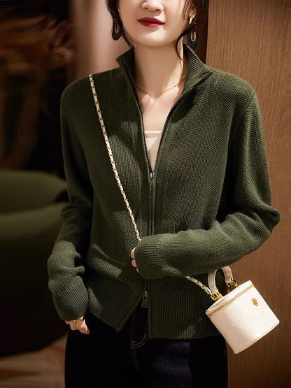 Wool Zip Cardigan