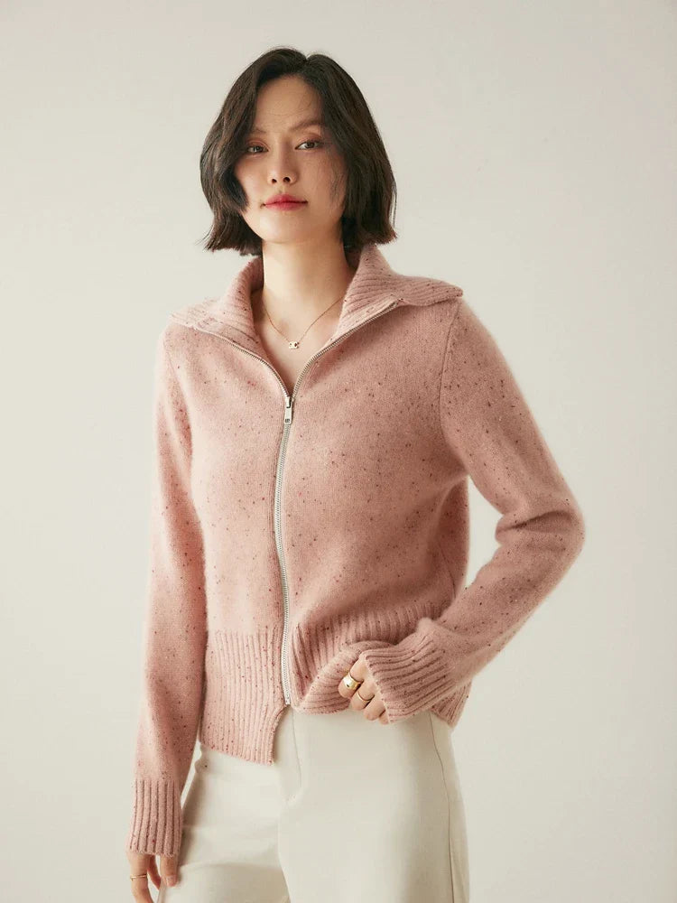 Cashmere Zip Cardigan