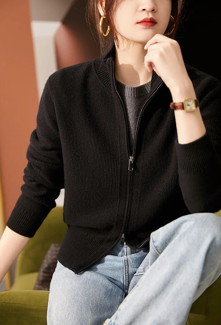 Wool Zip Cardigan