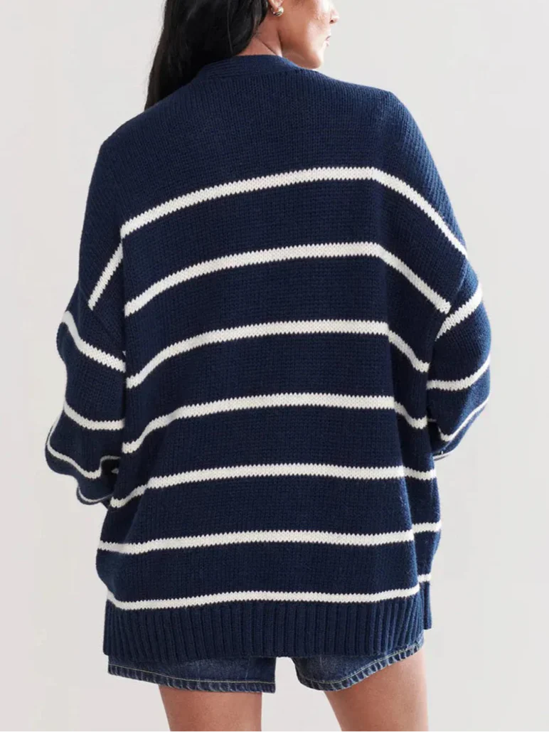 Organic Striped Cardigan