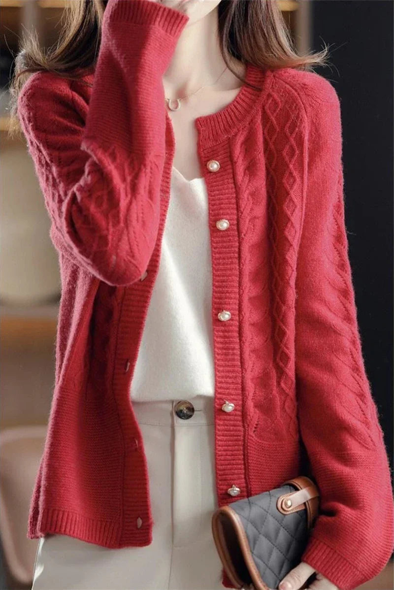 Cardigan with Pearl Buttons