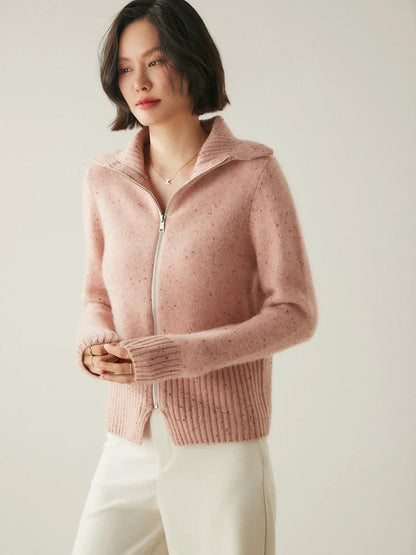 Cashmere Zip Cardigan