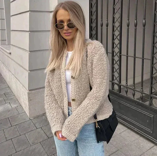 Stylish women's teddy coat | Long sleeves