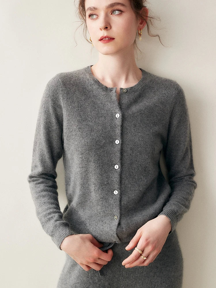 Cashmere Crew Cardigan