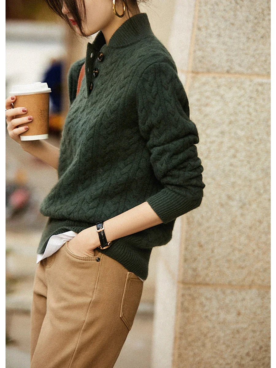Anna-Berg | Button-Up Cashmere Sweater