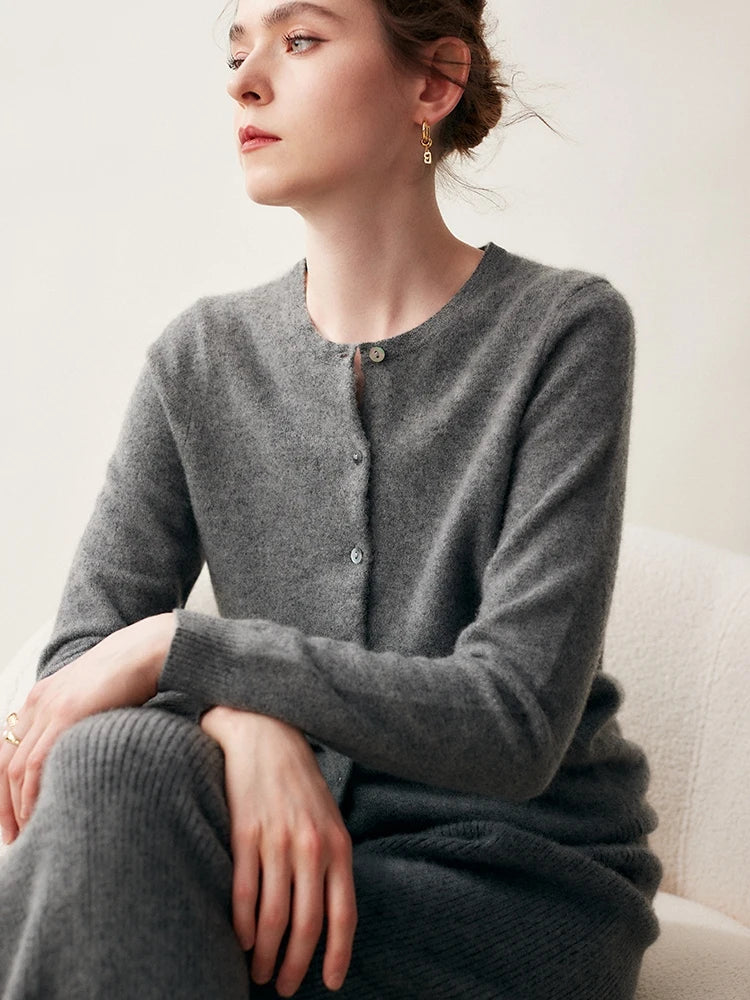Cashmere Crew Cardigan