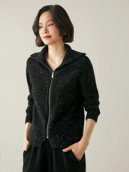 Cashmere Zip Cardigan