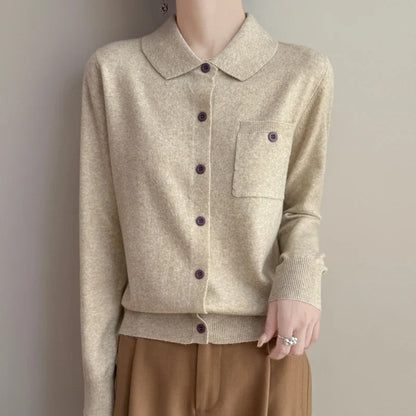 Polo Cardigan, Merino Wool
