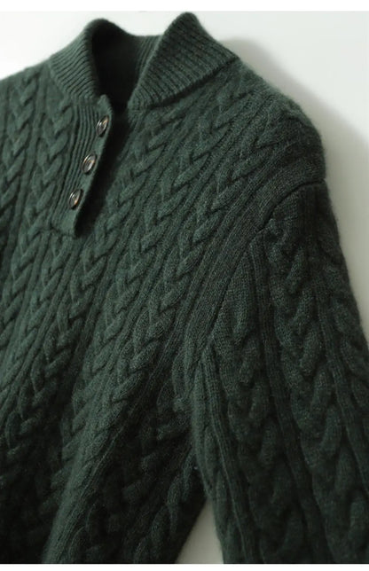 Arden Button-Up Cashmere Sweater